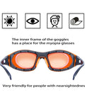 Laser Safety Glasses 180 Nm To 540 Nm OD Six Plus Protective Eyewear with myopia insert, front view