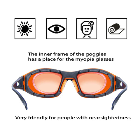 Laser Safety Glasses 180 Nm To 540 Nm OD Six Plus Protective Eyewear with myopia insert, front view