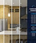 Slick Floating Gimbal Led Trimless Recessed Light Kit Featuring Built In Junction Box With Killer Glow Dimmable Bulbs in modern kitchen.