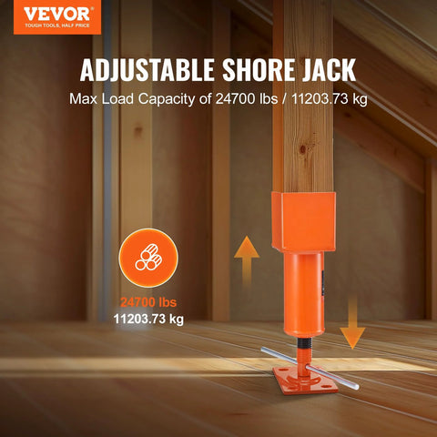 VEVOR orange adjustable screw jack post with base plate for leveling floors and crawlspaces