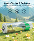 Pre Charged 1300mAh NiMH AA Rechargeable Batteries For Outdoor Solar Lights Pack Of 12 Power Your Garden String Lights And Other Devices Recharges Up To 1200 Times with nature scene