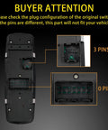 Power Window Switch Replacement For 2012 To 2017 Dodge Grand Caravan And Chrysler Town And Country showing 3 and 0 pins socket details.