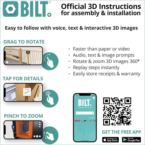Official BILT 3D instructions for Game Changing Solar Automatic Gate Opener Designed For Heavy Duty Outdoor Chain Link And Wood Gates.