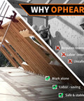 Heavy-Duty Wall Jack by Amazon, red, shown over log-home timber framing with construction workers.