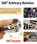 360 degree rotating Universal Wrench 52 In 1 Socket Wrench Set showing usage on car, bike, and bolt, double-ended design visible