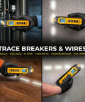 SureTrace Digital Circuit Tracer And Circuit Breaker Finder For 0-480V AC DC with backlit display in various tracing scenarios