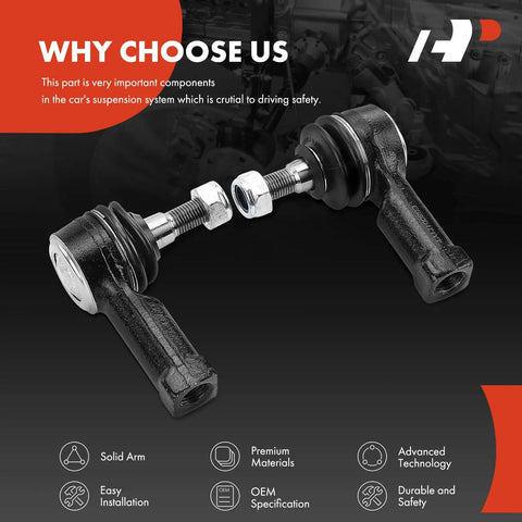Front Outer Tie Rod Ends Set For Mitsubishi Outlander 2007 2019 Outlander PHEV 2019 Outlander Sport 2011 2019 And Lancer 2008 2017 Replacement Steering Tie Rod End Pair For Front Left And Right Durable Easy Install