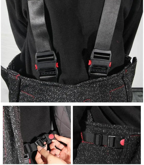 Close-up of adjustable straps and fasteners on Full Coverage Dog Bite Training Suit For Working Dogs.
