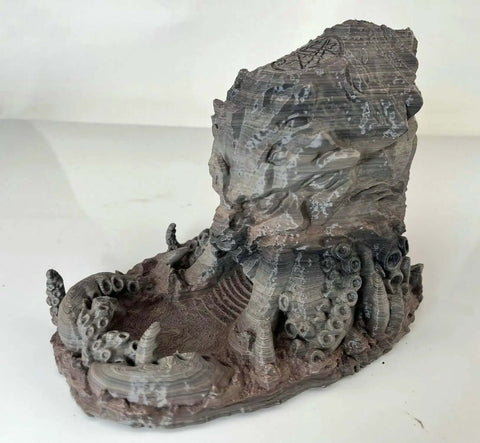 Rock Stone Colored PLA Filament 1.75mm Multi Color 1kg print showcasing sand yellow brown and black shadow accents on artistic model
