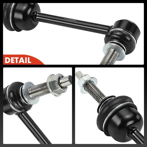 Close-up of 2 Front Sway Bar Links Stabilizer Kit For Ram 1500 2019 2024 Bolt On Upgrade showing bolt connection details.
