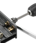 Rivet Nut Tool Set With Screws, Carbon Steel Pliers Kit For Quick, Secure Mounting, Drill Or Manual Operation, Includes 6 Nails And 60 Nuts, Heavy Duty, Built Tough, Pro Grade For Auto DIY, Home Projects, And Metal Furniture; drill setup on metal rivet nuts