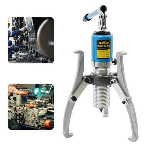 20 Ton Hydraulic Gear Puller Set Built Tough With Alloy Steel Construction, Interchangeable 2 Or 3 Jaw Puller, Carrying Case Included.