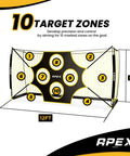 12x6 Ft Soccer Goal With Precision Target For Backyard Practice Game Ready Portable Net With Removable 10 Hole Target Easy Setup Ground Stakes Collapsible Frame For Indoor Outdoor Training