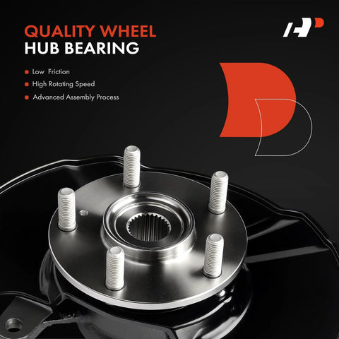Front Right Steering Knuckle With Wheel Bearing Hub Assembly For Honda Civic 2016 To 2021 Passenger Side Includes Hub Bearing And Dust Shield