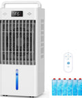 Portable 3-In-1 Evaporative Air Cooler With Remote And Touch Control, 90 Degree Oscillation, Solar LED Screen, no installation