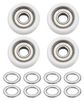 PATIKIL nylon ball-bearing guide pulleys, 8x28x13mm, white, 4 wheels with 8 metal washers