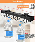 Pull Out Broom Holder With Adjustable Double Row Sliding Hooks Multifunctional Mop And Broom Organizer