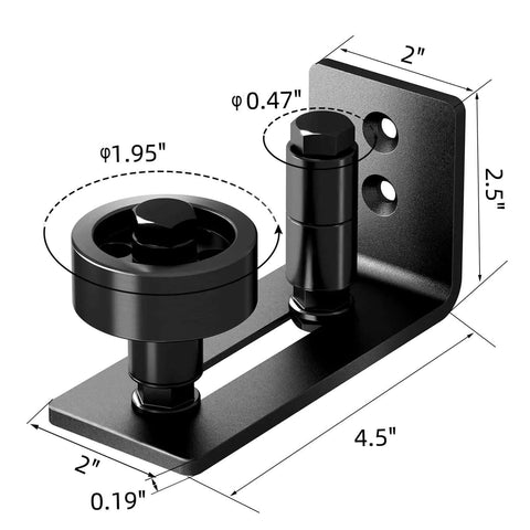 Adjustable Sliding Door Floor Guide Two Pack For Barn Doors In Black Durable Steel Runner And Guide System Eight In One Sliding Door Kit