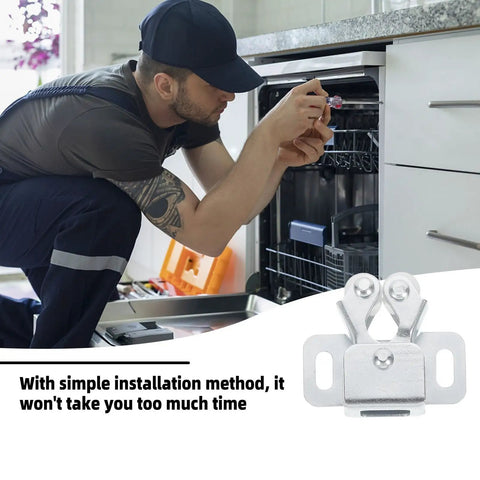 Heavy Duty Cabinet Spring Catch Lock With Double Ball Rollers installation demonstration