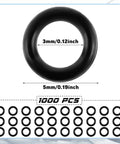 1000 Pcs Dart O Ring Assortment Kit with Beefy Rubber Seals for Faucets Hoses Automotive Air and Gas Lines Plumbing Repair