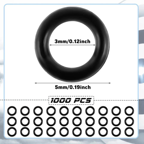1000 Pcs Dart O Ring Assortment Kit with Beefy Rubber Seals for Faucets Hoses Automotive Air and Gas Lines Plumbing Repair