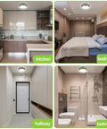 10 Inch Flush Mount LED Ceiling Light Dimmable 2200 Lumen 24W 3000K 4000K 5000K Black Two Pack in kitchen, bedroom, hallway, bathroom