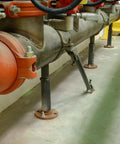 Pipes supported by Strong Bolt 2 Wedge Anchor Three Eighth Inch By Seven Inch Zinc Plated Seismic Rated For Static And Seismic Loads