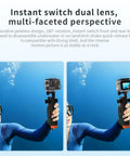 Person holding dual lens camera with Beefy Underwater Case For Ace Pro 2 Action Camera 45m Waterproof Housing, underwater view.