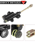 10mm Banjo Rear Hydraulic Foot Brake Master Cylinder for Dirt Bikes and ATVs, black, aluminum, 50cc-125cc models