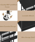 Slick Black Five Tier Coffee Cart Compact Game Changer Bar Station For Tiny Kitchens highlighting high-quality MDF and metal frame.