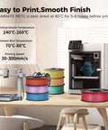 3D printing setup with PETG Filament Bundle 1.75mm 2kg For Most FDM 3D Printers Brown And Skin And Black, dryer box and spools