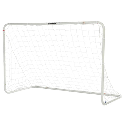 Easy Set Soccer Goal 6 Foot By 4 Foot Portable Backyard Frame With No Tools Needed Rust Resistant Steel Construction Snap Together Poles And Self Stick Net Straps For Quick Setup For Practice And Games