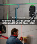 Pro Grade 360 Degree Self Leveling Laser Level With Tripod And Carry Pouch Green Cross Line Laser For DIY Home Projects 100 Ft Bright Range With High Accuracy Perfect For Wall Tile Floors And Picture Hanging, green cross-line laser on tripod