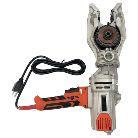 Heavy Duty 2600W Electric Socket Screwdriver With Double Chuck Rebar Threading Tool For Quick And No Sweat Bolting Half To Two Inch Span 110V view from above highlighting handle and electric cord.