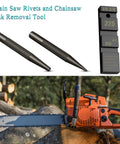 Pro Grade Chainsaw Chain Breaker Kit with 12 Repair Straps, master link punch and joiner, tools and chainsaw displayed