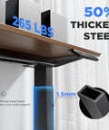 ZTTEN Dual Motor Electric Standing Desk Frame Heavy Duty Black Base with reinforced steel supports 265 lbs, 50% thicker steel.