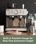 Pro Level Dual Boiler Espresso Machine With Slick Integrated Grinder And Reliable 58mm Portafilter for precise brewing and stylish design.