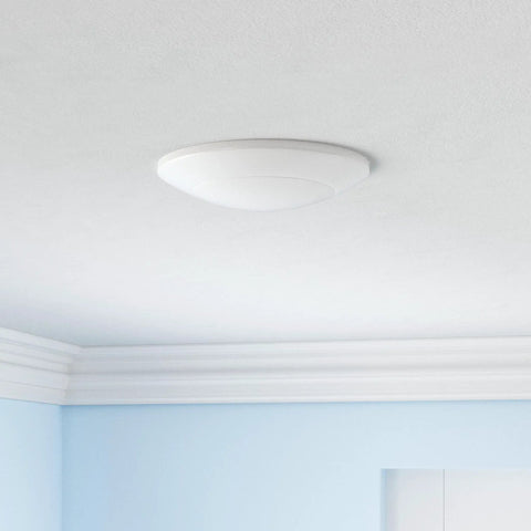 4 Inch LED Disk Light Dimmable Flush Mount Ceiling Light 10.5W 650 Lumens 3000K Warm White Aluminum Baffle Trim installed on ceiling