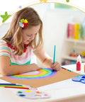 Child painting a rainbow on 110 Pack 11 x 8.5 Inch Corrugated Cardboard Sheets for Shipping and Crafting at home