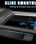 Tesla Model Y Center Console Organizer Tray Five Piece Set For 2021 To 2024 Armrest Hidden Drawer Storage showing privacy feature