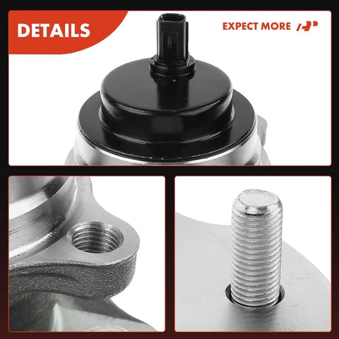 Close-up of Two Pack Rear Wheel Bearing And Hub Assemblies With ABS And 5 Lug, Fits Toyota Highlander 2014-2020 And Lexus RX350 2010-2019