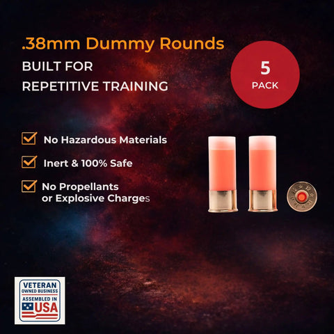 Image showing 12 Gauge Snap Caps Five Pack Inert Training Rounds For Dry Fire Reloading And Malfunction Drills With Real Brass Casing