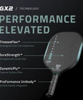 GX2 Hyper Pickleball Paddle With Aerodynamic Hyper Shape And SST 2.0 Carbon Core, features technology highlights and construction details.