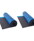 Heavy Duty Floor Underlayment Covers Four Hundred Square Feet Featuring Integrated Vapor Barrier and Acoustic Core rolls side by side