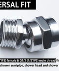 Solid Brass Shower Head Swivel Ball Adapter With Hand Shower Connector And Arm Extension In Oil Rubbed Bronze, Smooth 360 Degree Rotation, Leak Free, Durable Brass Construction, No Fuss Install For Any Standard Shower, G1/2 male female threads