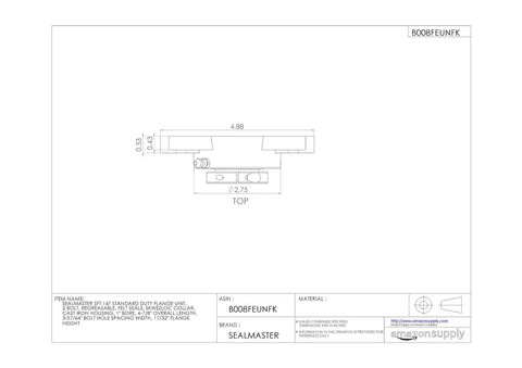 No Nonsense Hella Sturdy 1 Inch Bore Ball Bearing Unit With 3 Bolt Flange Cast Iron Housing detailed technical drawing
