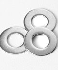Stainless steel flat washers, 3/16 in ID, 9/16 in OD, 100-pack – close-up view