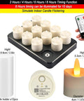 Rechargeable Flameless LED Tea Lights With Remote And Timer Waterproof Battery Operated Votive Candles Charging Base 12-Pack