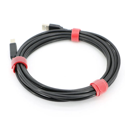 100 Pack Reusable Hook And Loop Cable Ties 8 Inch Long, Adjustable Wire Management For Home Office Tech Gear, Red Fabric Ties For Tangle Free Bundling Cords And Wires, Durable Reusable Cable Organizers