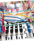 Close-up of 80Pcs Spring Clamp Terminal Connectors for LED lighting with multicolored wires on an electrical panel